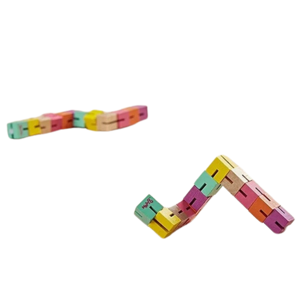 Kids Twisty Blocks Wooden Mini Puzzle Fidget Toy Sensory Twistable Blocks 3+ Years