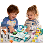 Toy Till Cash Register with Scanner Light & Music 49 Pcs Kids Shopping Supermarket Play Set