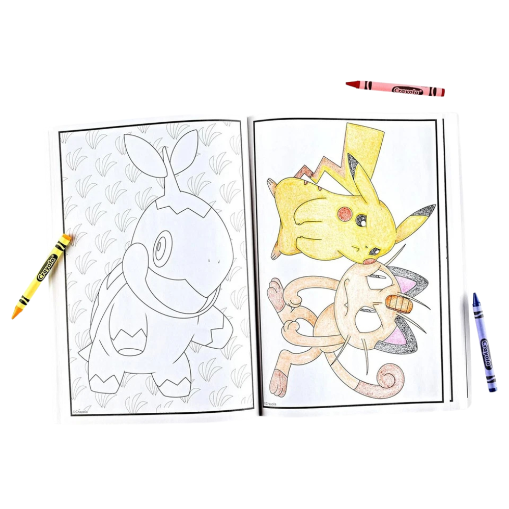 Crayola Pokémon Colouring Book with Stickers 96 Pages Activity Book for Ages 3+