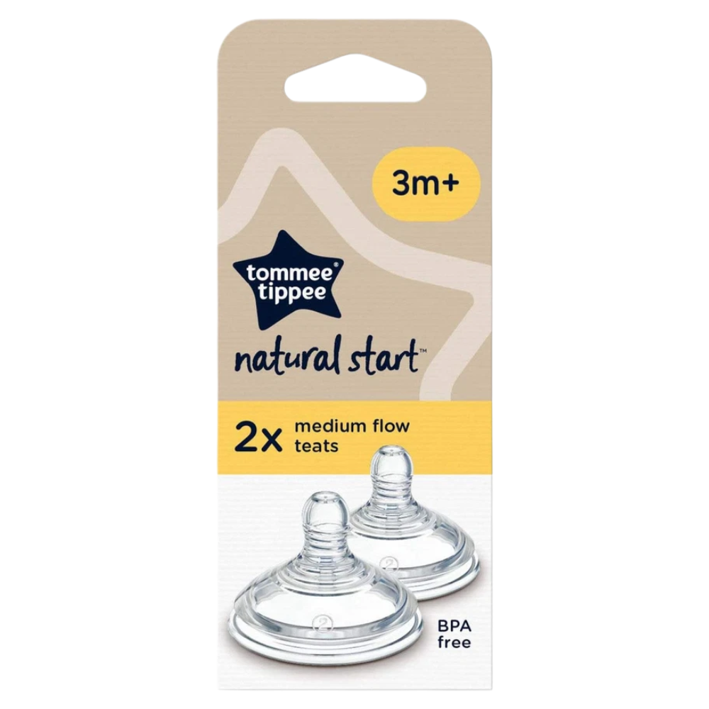 Tommee Tippee Natural Start Baby Bottle Teats 2-Pack Anti-Colic BPA-Free