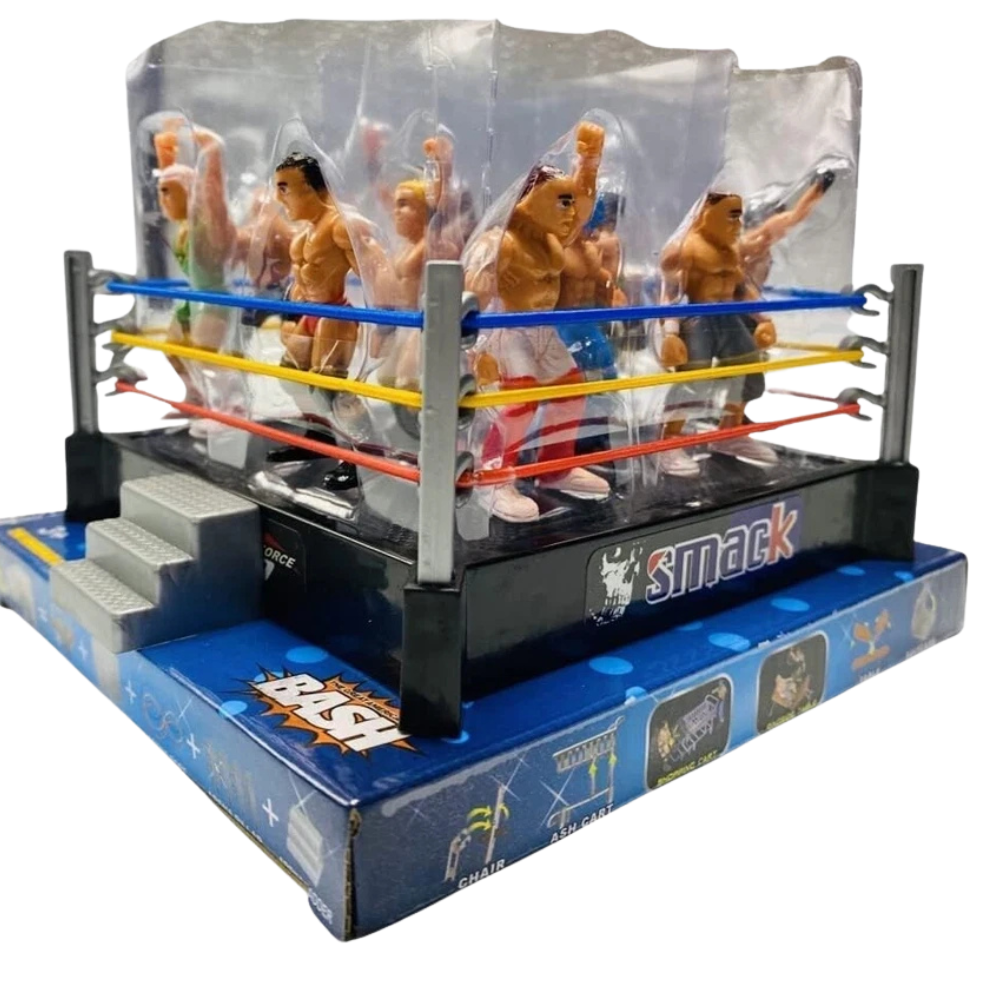Pebble Hug Wwe Wrestling Ring Playset with 12 Wrestler Warrior Figures Boys Girls Gift