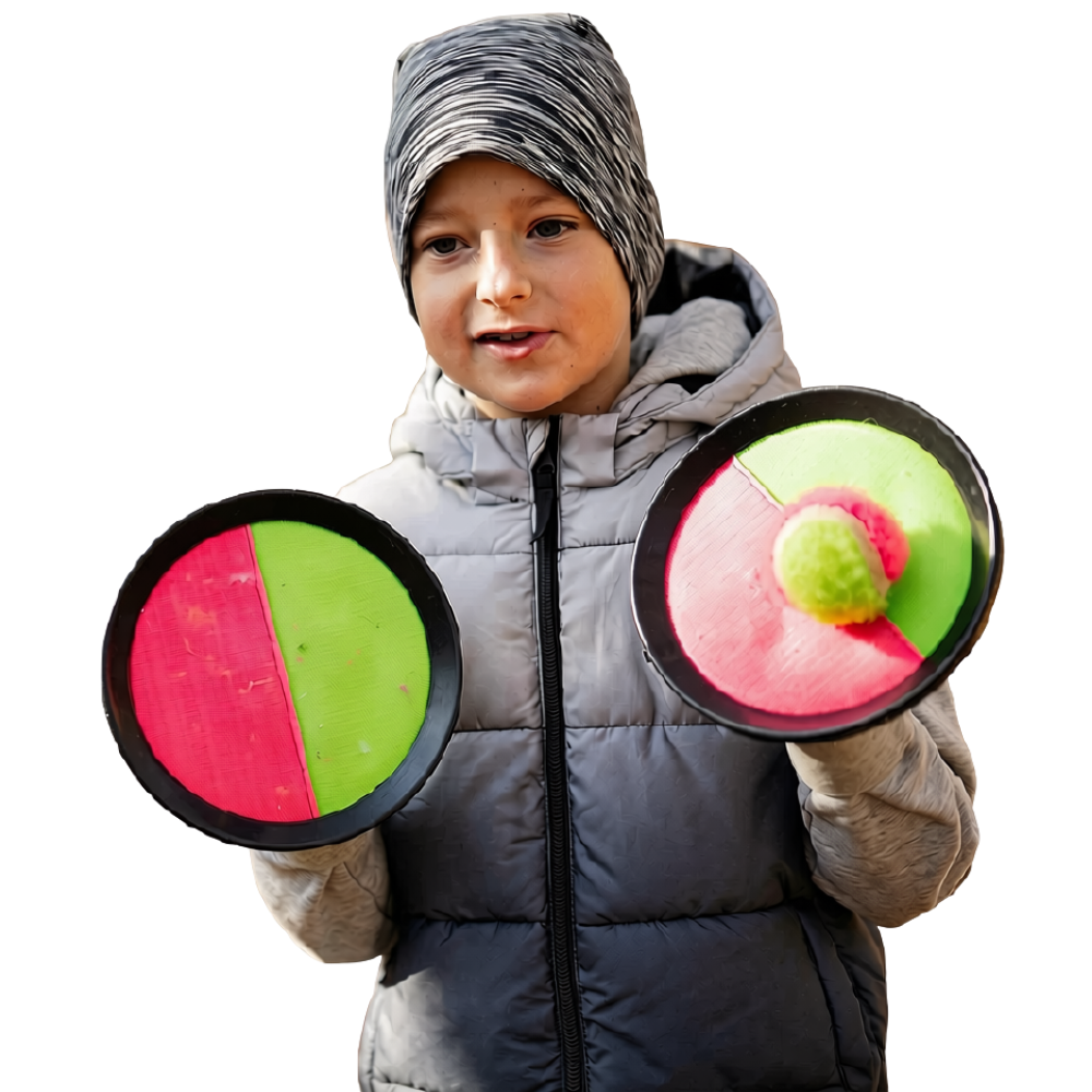 Toss and Catch Ball Game Set Kids Outdoor Garden Beach Activity with Sticky Paddles