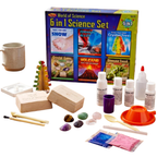 Kids Science Set 6-in-1 Experiment Kit Gemstone Dig Crystal Volcano STEM Toy