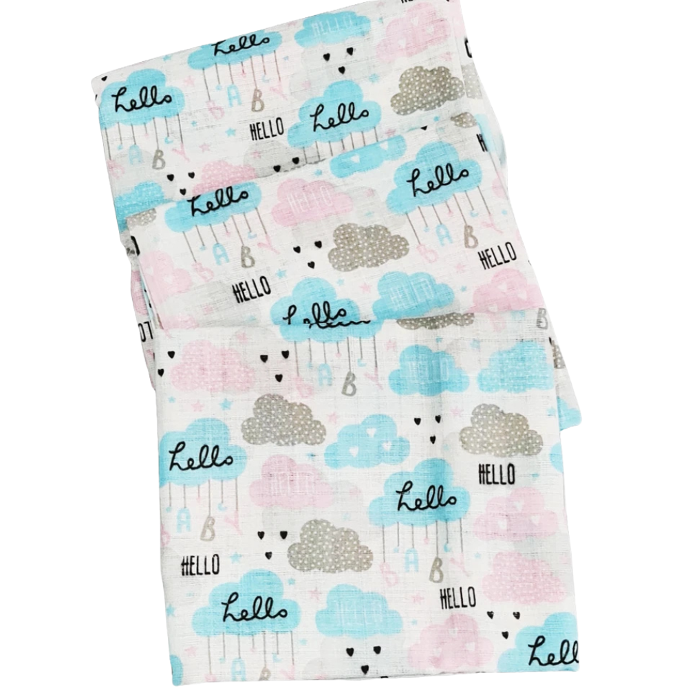 3 Pack Xl Large Printed Muslin Squares for Babies, Reusable 100% Cotton Nappy Cloths