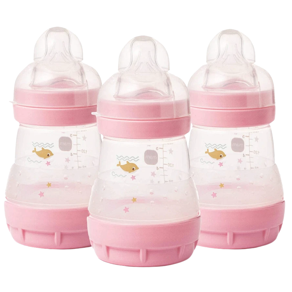 MAM Easy Start Anti-Colic Baby Bottles 160ml Pack of 3 Feeding Bottles