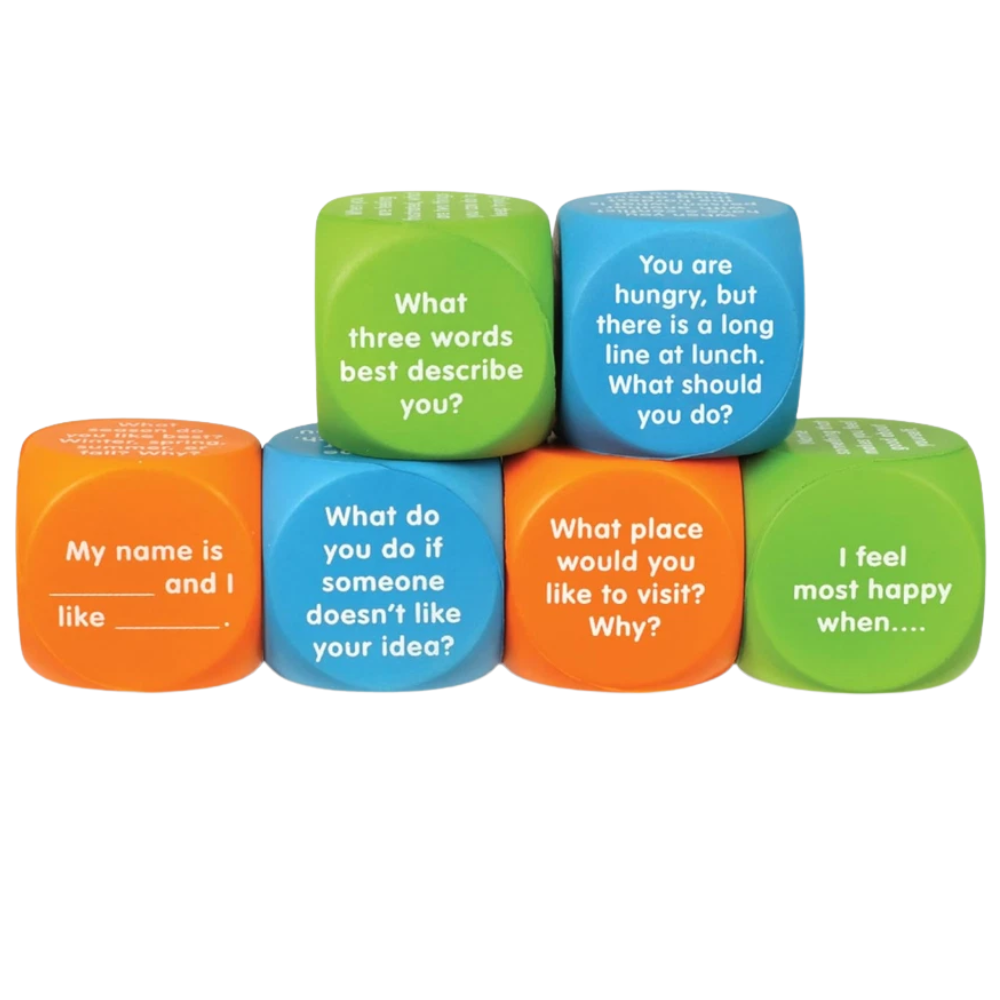 Learning Resources Let's Talk Cubes Conversation Starters Social Emotional Learning Game for Kids