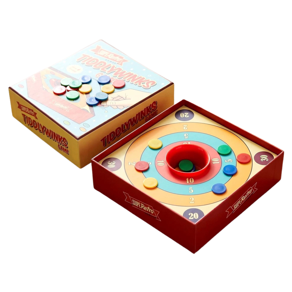 Tiddlywinks Board Game Traditional Classic Family Retro Skill Toys Set 2-4 Players Ages 3+