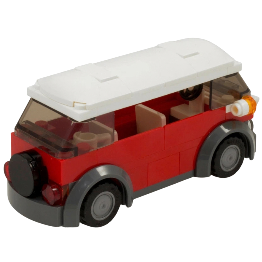 Lego Red Camper Van Vw Classic Style Holiday Camper Custom Kit Genuine Lego Parts Model