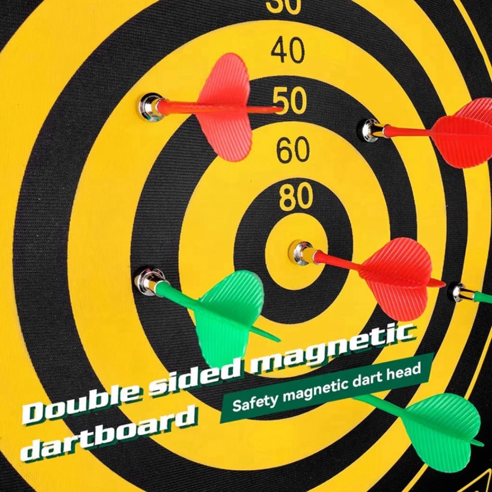 Kids Magnetic Dartboard Set Double-Sided Dart Game with Safe Magnetic Darts