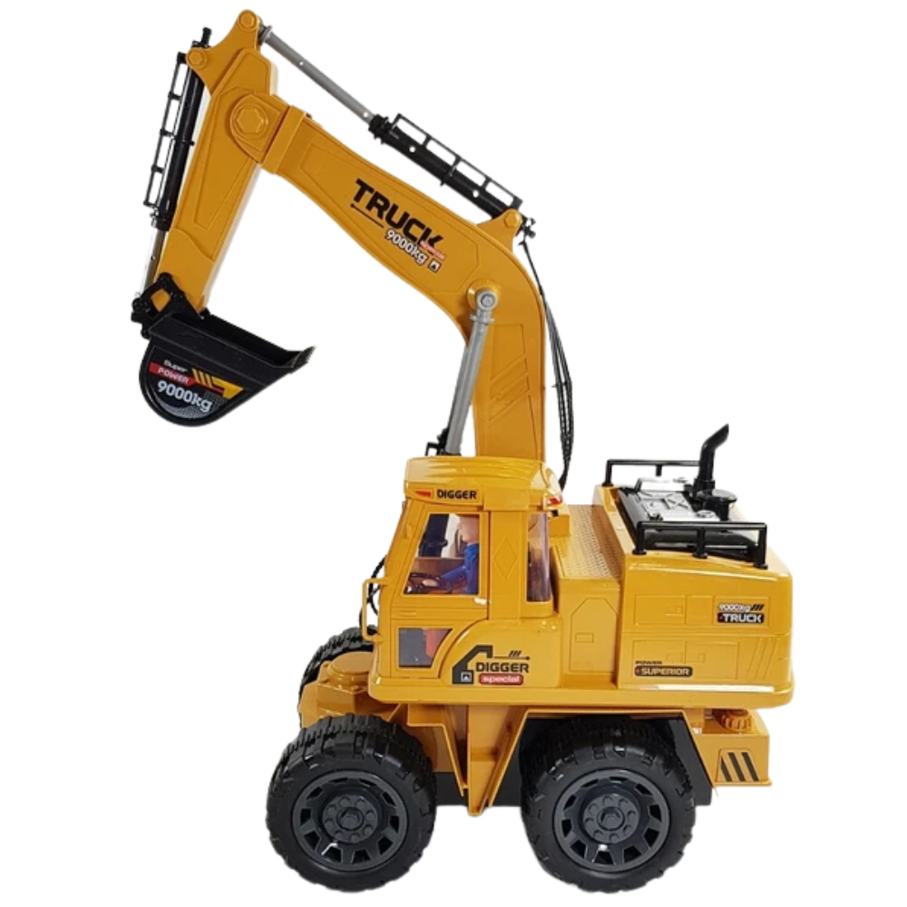 Remote Control Construction Digger RC 50CM Working Lights 360° Revolve Kids Toy