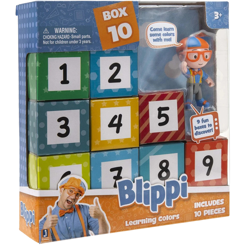Blippi Surprise Boxes Learning Colours Educational Toy with Exclusive Blippi Figure Kids