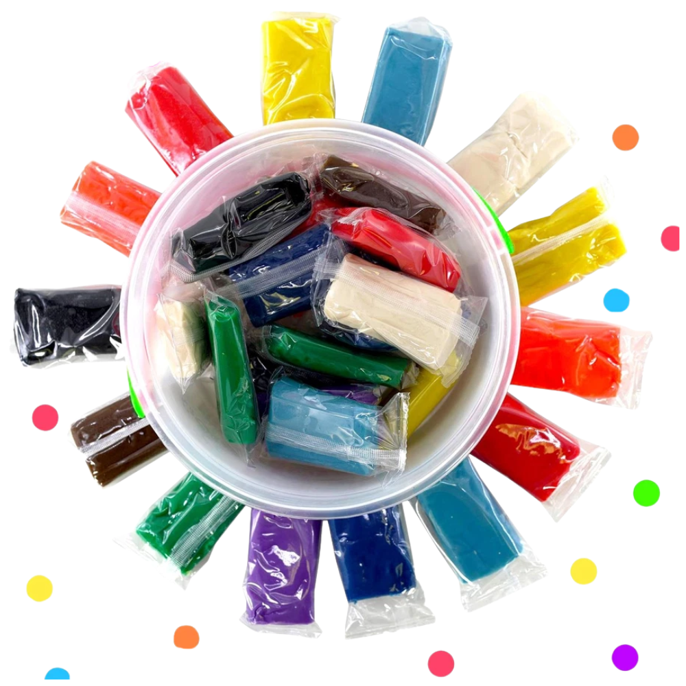 The Magic Toy Shop Dough Bucket Modelling Clay 1.5kg Kids Non Toxic 10 Colours Creative Fun