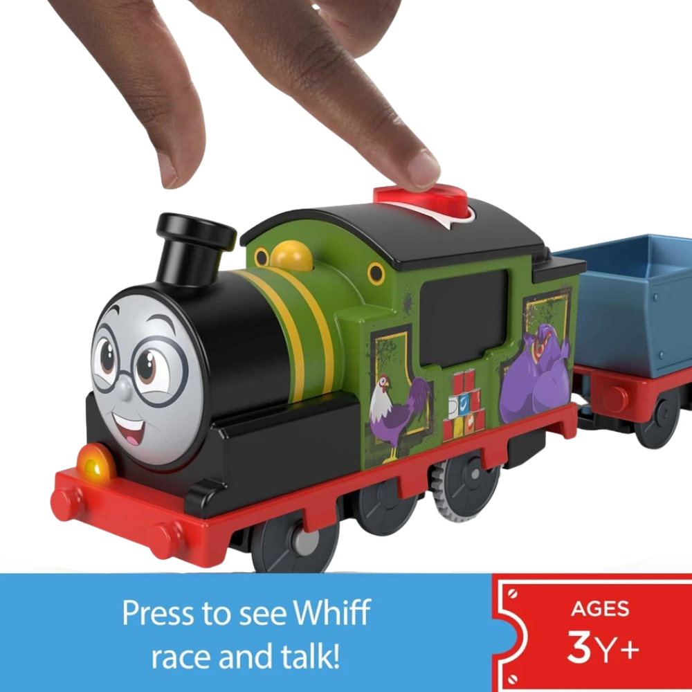 Thomas & Friends Talking Whiff Motorized Engine Train Set with 2 Cargo Cars