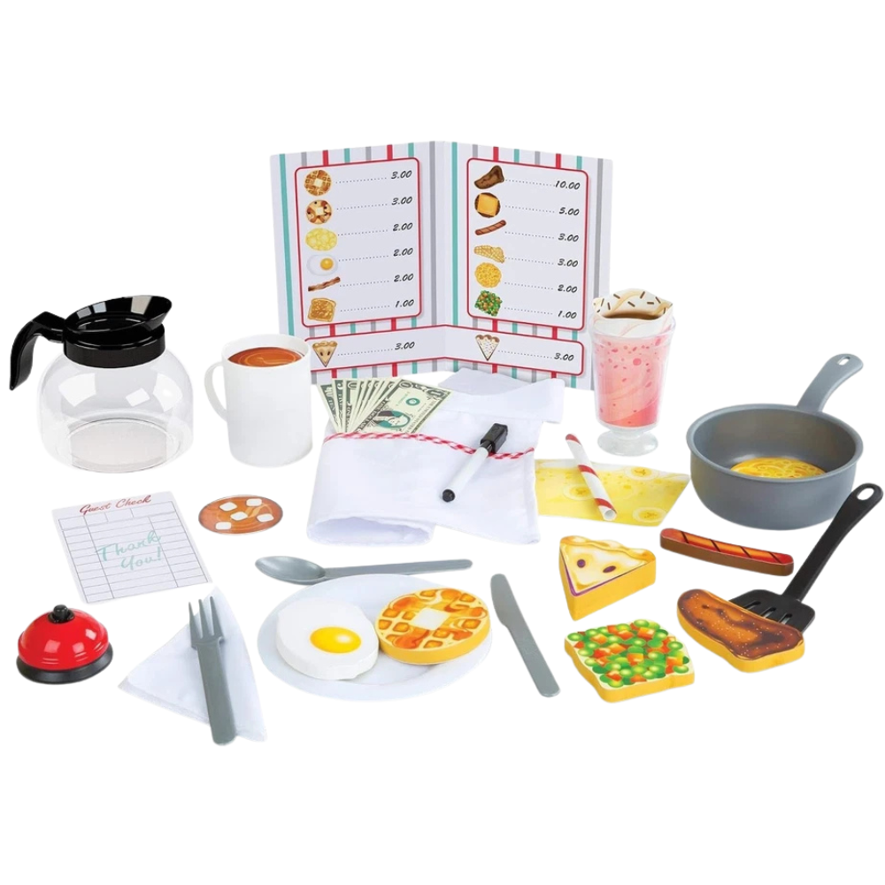 Melissa & Doug Star Diner Restaurant Play Set 41 Pieces Pretend Food Toy for Kids