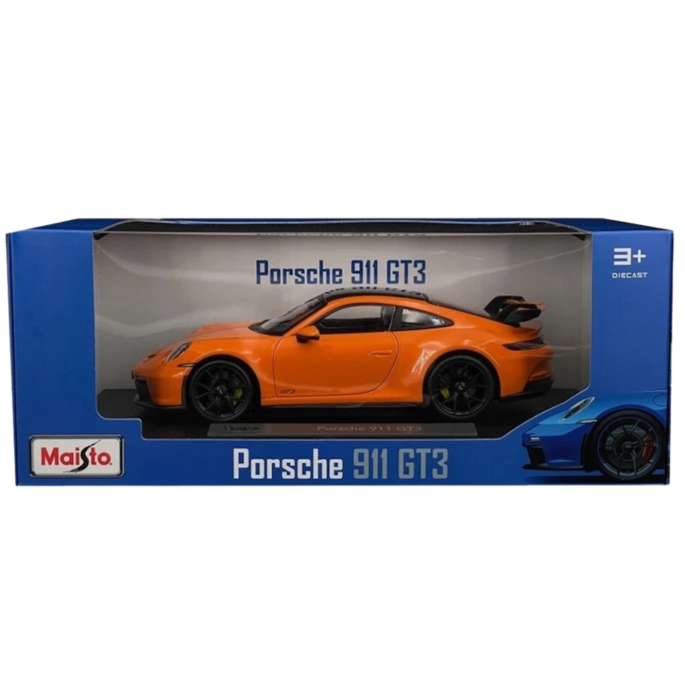 Maisto Porsche 911 GT3 1:18 Scale Diecast Model Car Orange Collectible Toy