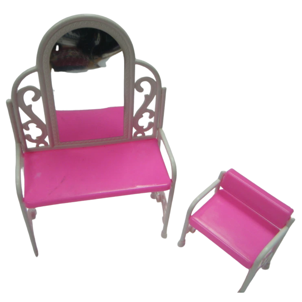 Fashion Doll Sized Dressing Table Chair & Accessories Furniture Set