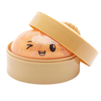 Toyland® Shiny Orange Squishy Bao Dumpling Fidget Toy with Reusable Steamer Box – Sensory Squeeze Toy Ages 3+