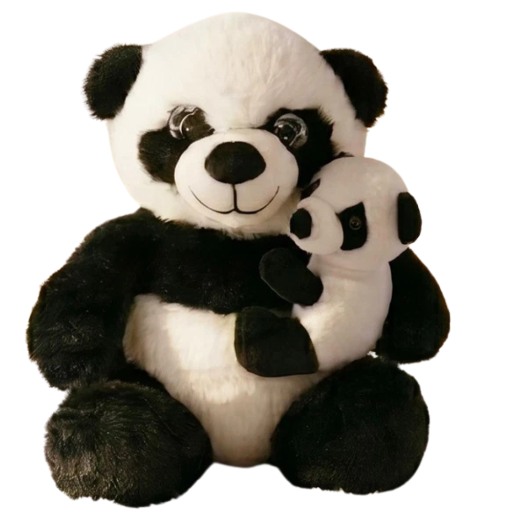 Small Plush Panda 9.5 Inch Soft Toy Mum & Baby Panda Cuddly Stuffed Teddy Kids Gift