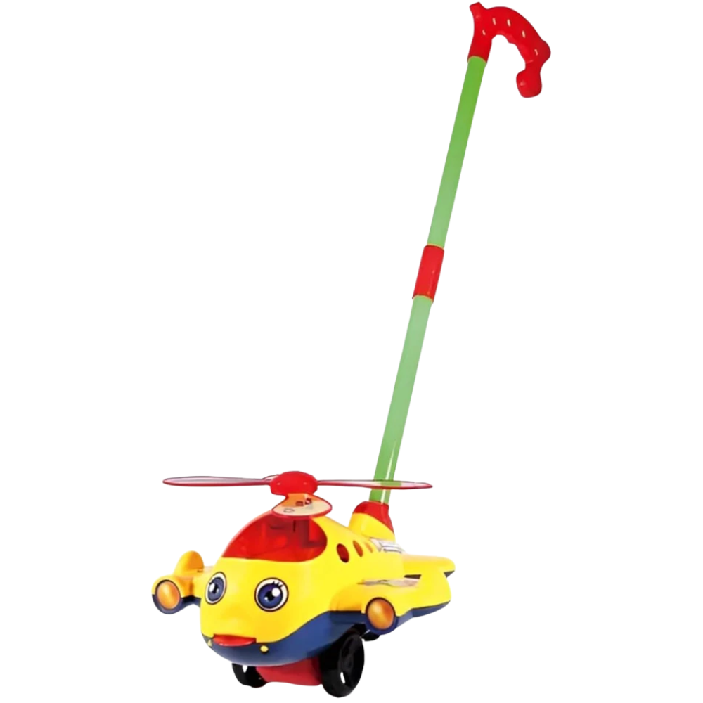 Pebble Hug Push Along Airplane Toy for Toddlers Baby Walking Toy with Long Removable Handle