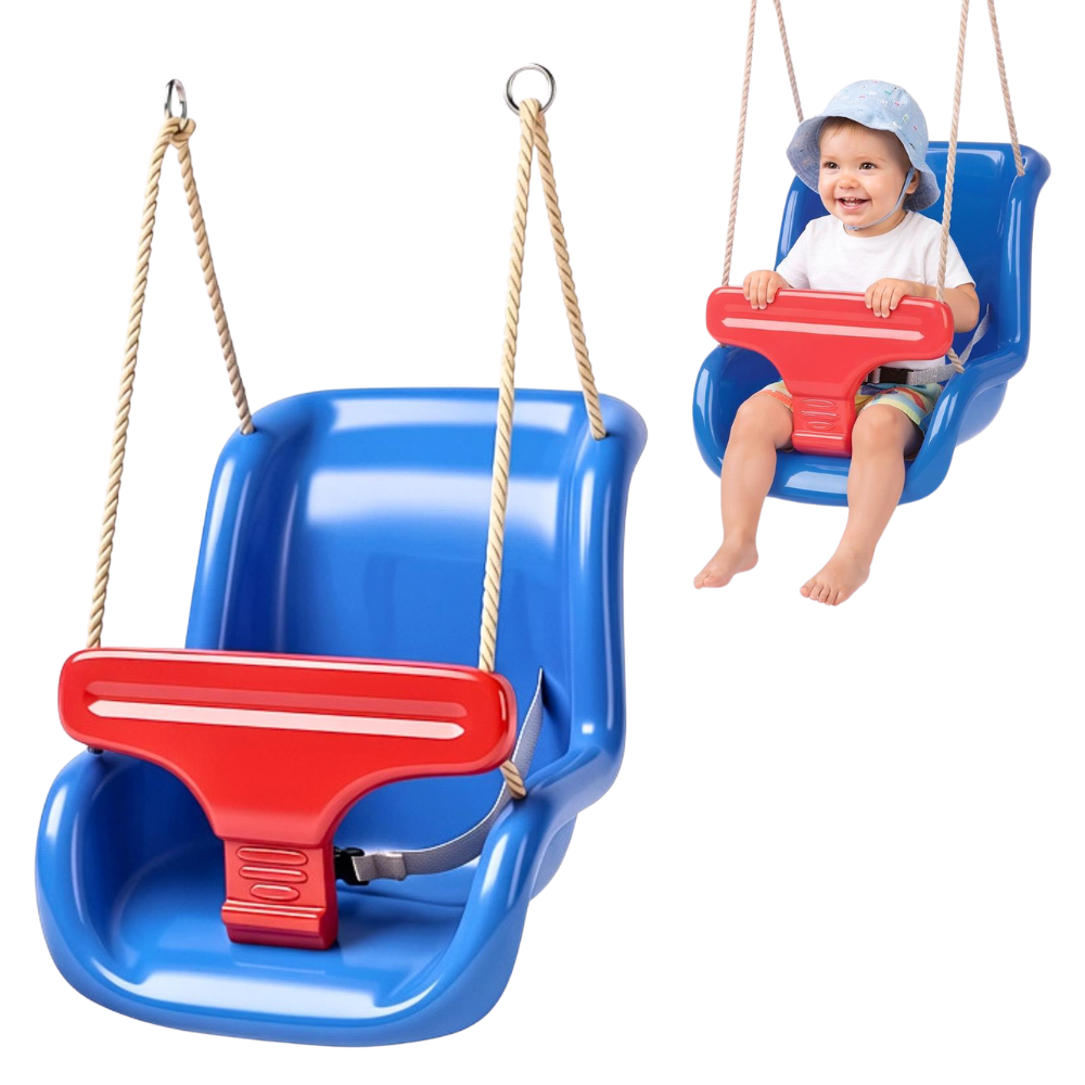 Toddler Swing Seat with Safety Harness & Adjustable Ropes for Babies and Kids Playtime