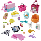 Barbie Pet Supply Store Doll with Puppy Kitten Costume 25-Piece Playset Mattel Kids Toy Set