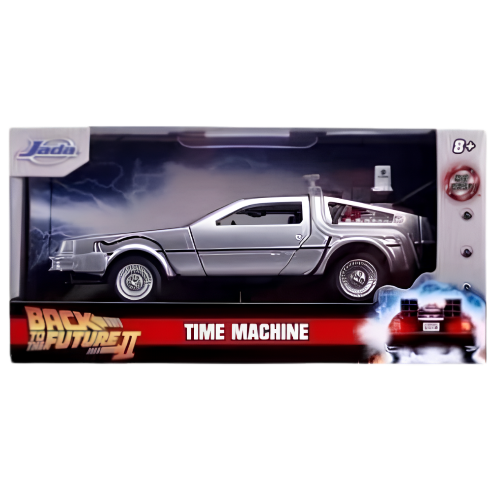 Jada Back to the Future DeLorean 1:32 Diecast Model Car with Opening Doors, 2 Variants