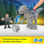 Imaginext Jurassic World Dominion Dinosaur Toy Set with Blue & Owen Grady Action Figures Kids
