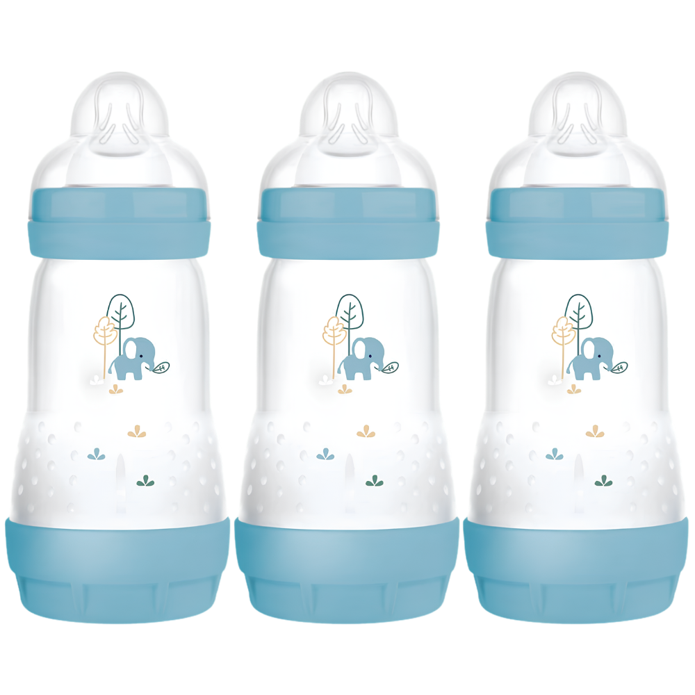 MAM Easy Start Anti-Colic Baby Bottles 260ml 3 Pack Newborn Feeding Bottles 2+ Months
