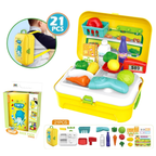Kids Pretend Shopping Cart Trolley Toy with Food for Educational Role Play and Fun
