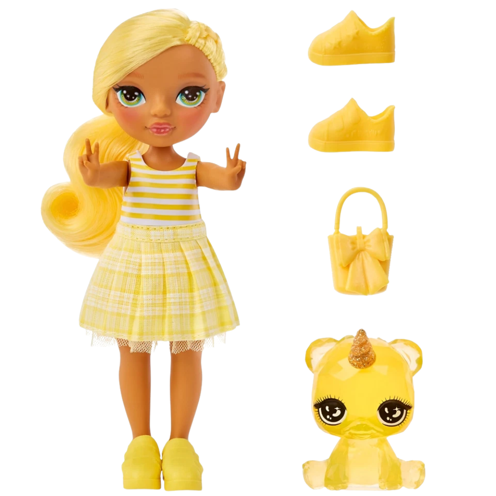 Rainbow High Littles Daisy Madison Doll with Yellow Outfit, Handbag and Magical Pet Bear