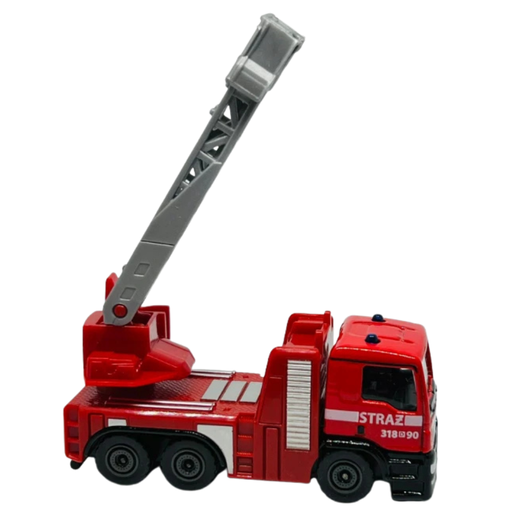 Majorette MAN TGS Polish Fire Brigade SOS Fire Truck 1:64 Scale Diecast Model Toy