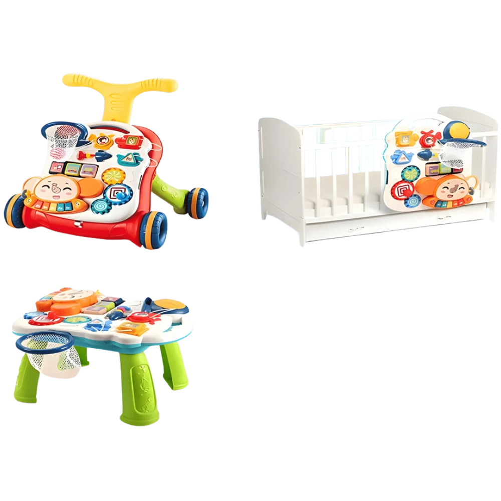 Unisex 2-In-1 Baby Walker and Interactive Entertainment Game Table for Growing Babies