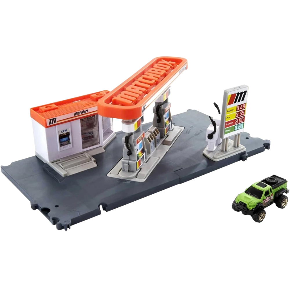 Mattel Matchbox Action Drivers Gas Station Playset with Vehicle Kids Toy 3+