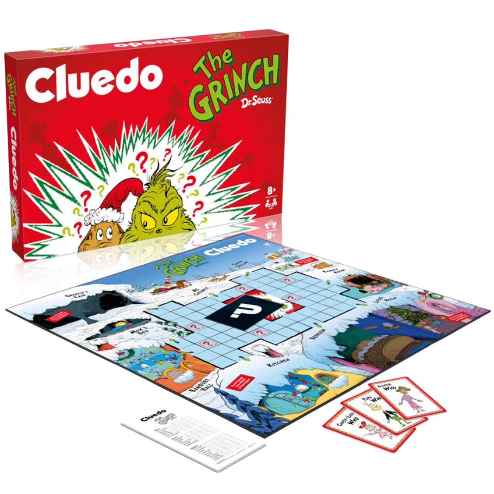 Cluedo the Grinch Board Game Festive Mystery Family Game Christmas Holiday Indoor Fun Toy