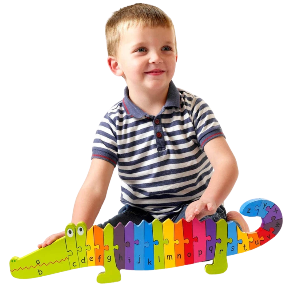 Orange Tree Toys Alphabet Crocodile Puzzle Wooden ABC Learning Toy