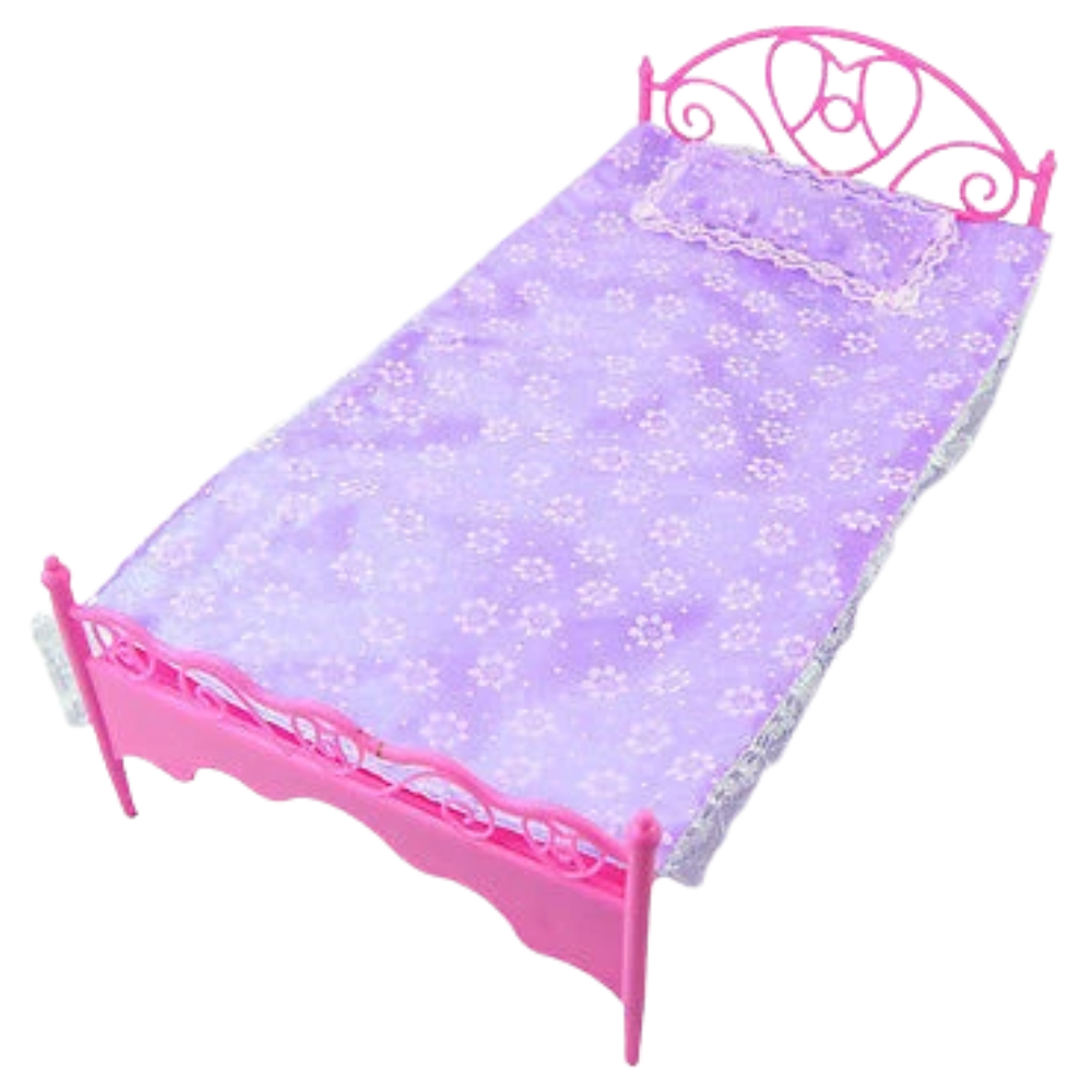 Fashion Princess Doll Sized Bed Furniture Pink or Purple