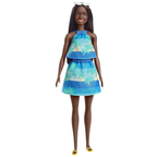 Barbie Loves the Ocean Print Top & Skirt Doll New Recycled Kids Play Mattel Beach Doll Toy