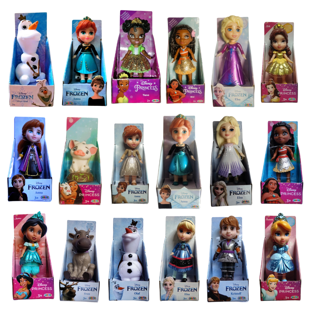 Disney Princess Mini Toddler Dolls 3" Poseable Figures Ariel Moana Elsa Anna & More