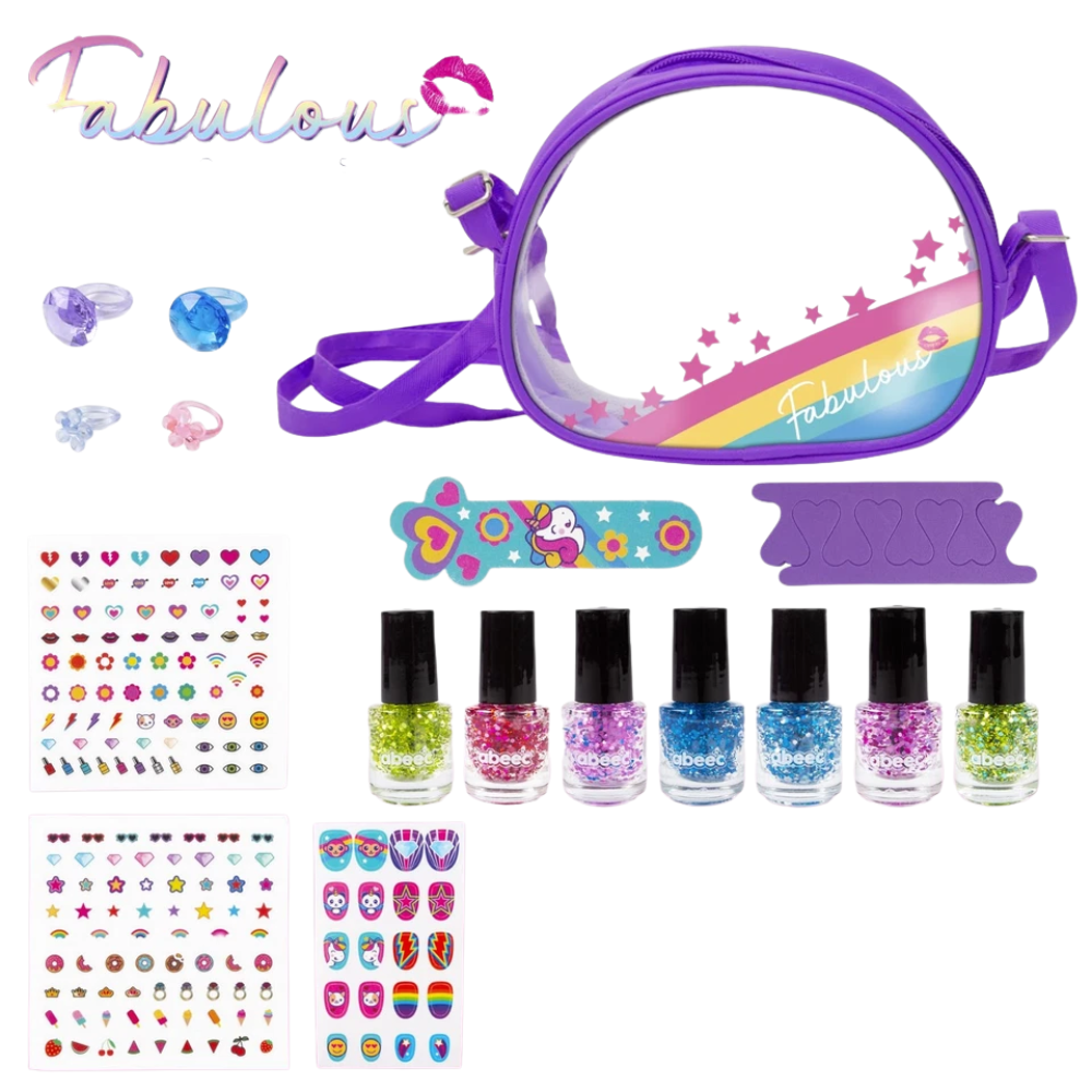 Abeec Fabulous Nail Kit Nail Polish Set with Nail Accessories & Kids Jewellery Gift Set