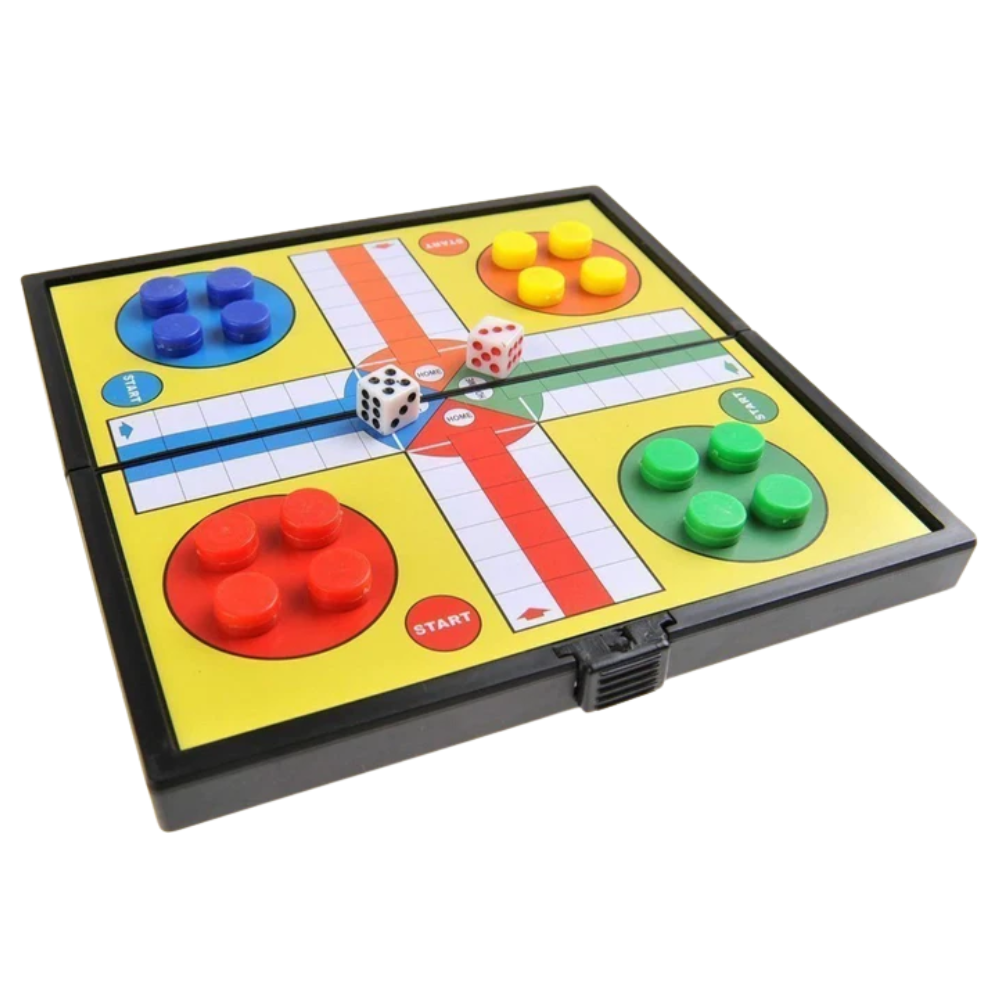 Traditional Ludo Board Game 4 Player Magnetic Travel Game for Kids Adults