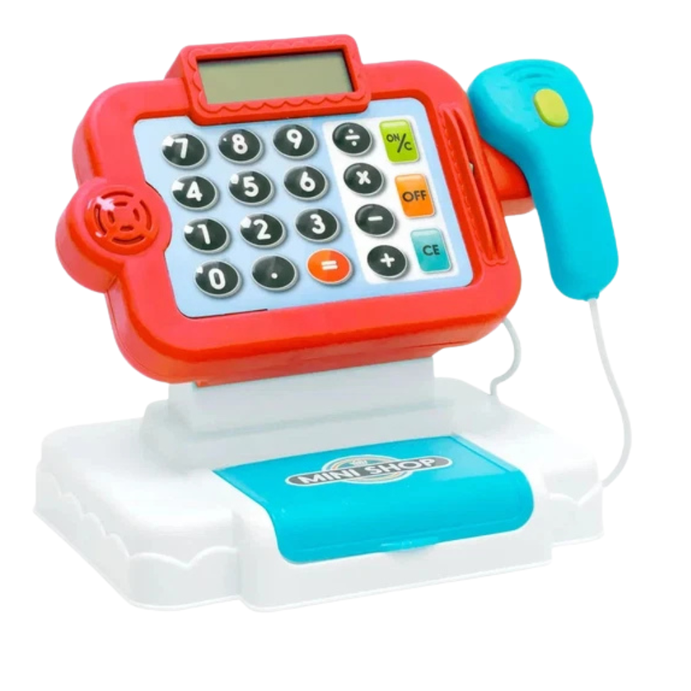 Kids Cash Register Till Supermarket Role Play Toy with Light Music Calculator & Scanner