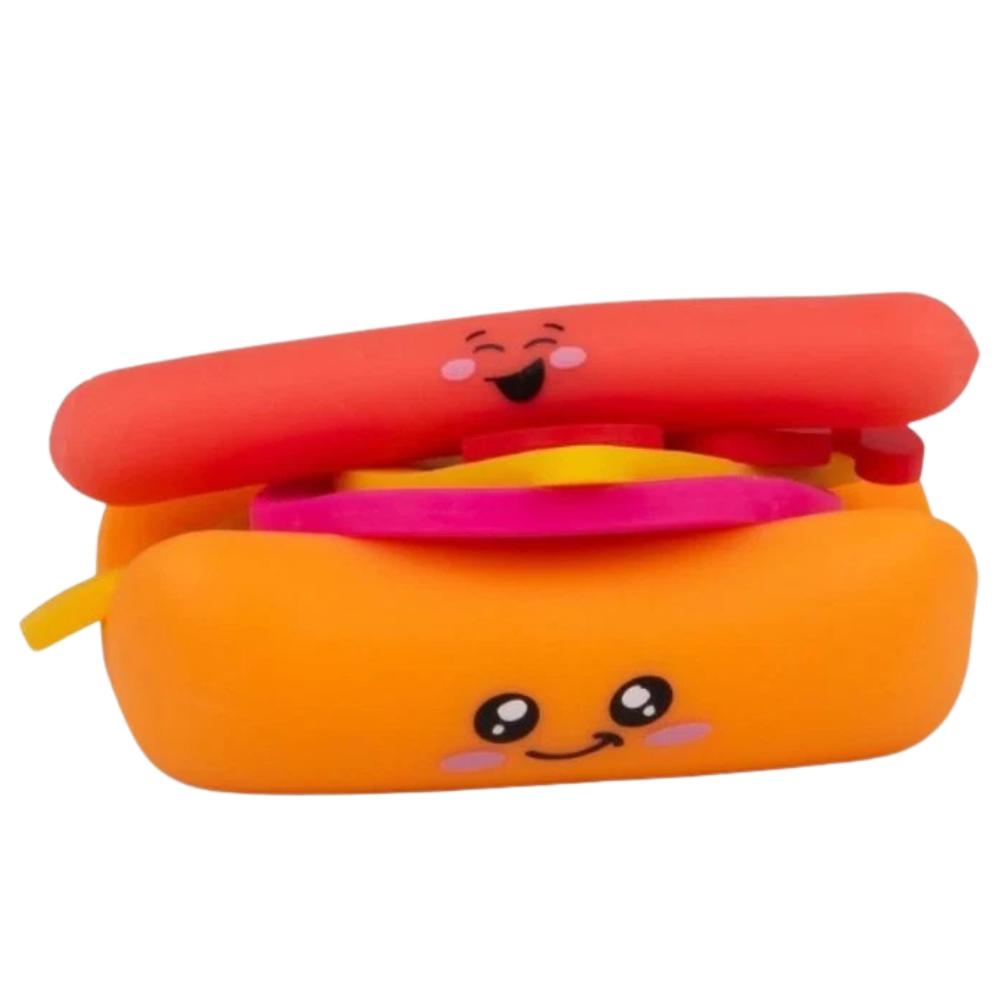 Fidget Hot Dog Toy 6-Piece Stackable Squishy Sensory Toy for Kids Adults