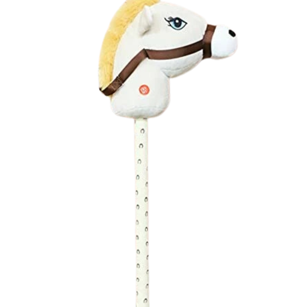 Toyland 26 Inch Hobby Horse with Sound Cream Horse on Stick Toy