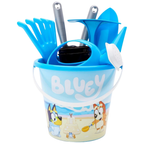 Toyland Bluey 10 Piece Gardening Set for Kids Outdoor Garden Playset Wheelbarrow Watering Can Tools Age 2+