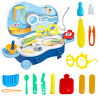 Kids Doctor Play Set 22PCS Rolling Suitcase Pretend Medical Kit