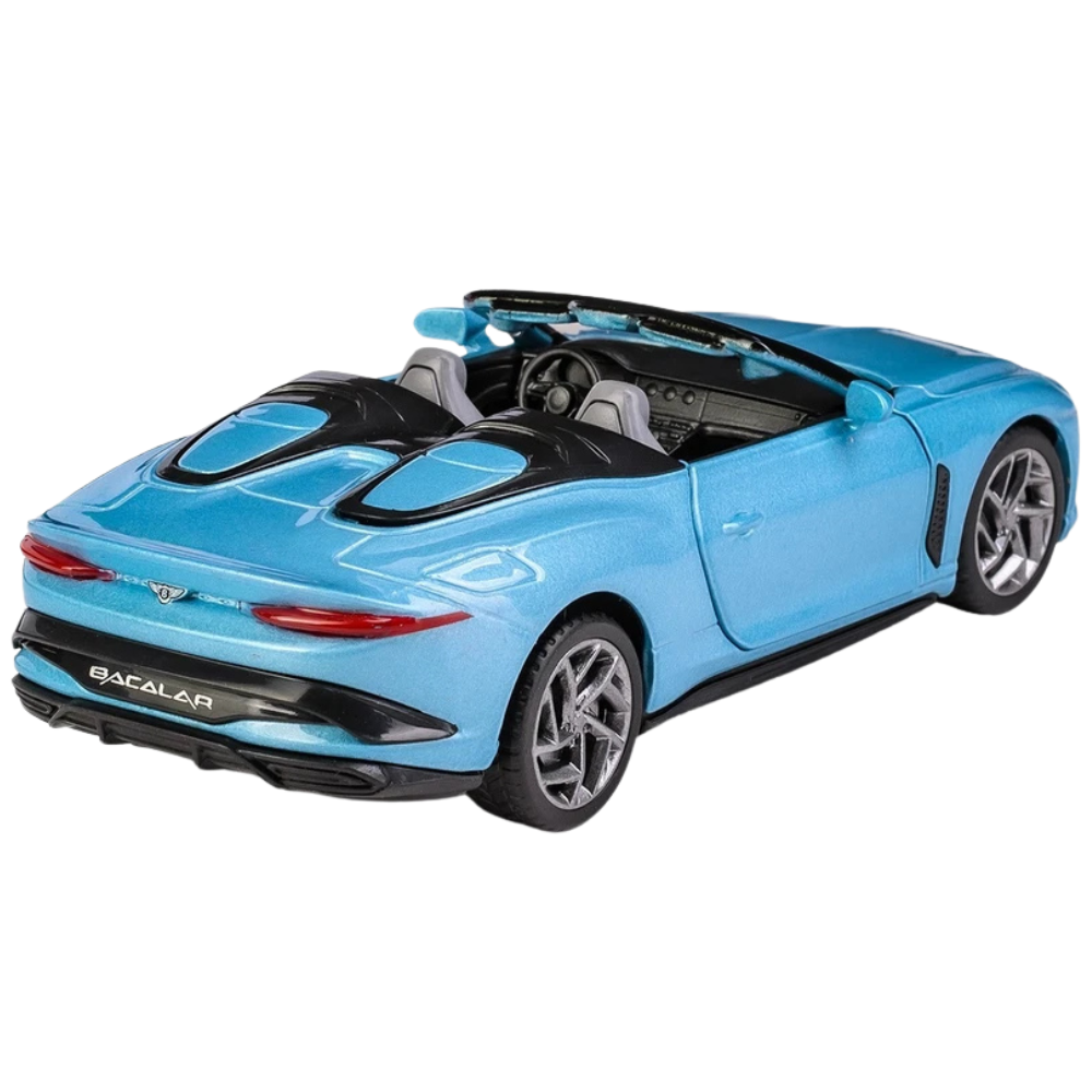MSZ Bentley Mulliner Bacalar Blue 1:34 Scale Diecast Model Car Toy with Opening Doors