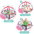3-In-1 Foldable Hippo Baby Play Mat Gym with Storage, Hanging Toys and Colourful Balls