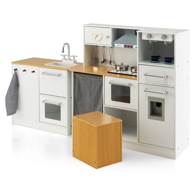 Kids Pretend Play Combo Set with Stool and Real Sound & Light Features