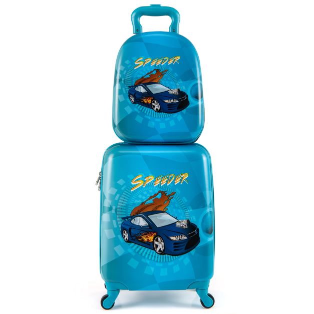 Kids 2-Piece Luggage Set with Spinner Wheels and Telescopic Handle