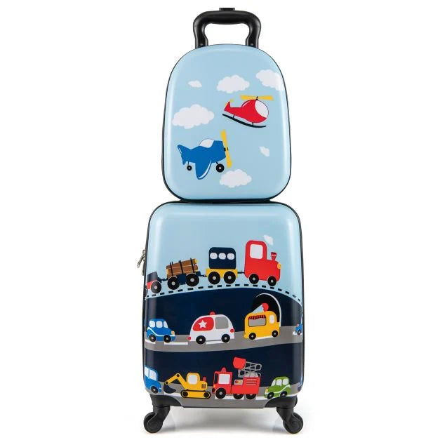 Kids 2-Piece Luggage Set with Spinner Wheels and Telescopic Handle